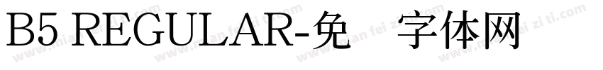 B5 REGULAR字体转换